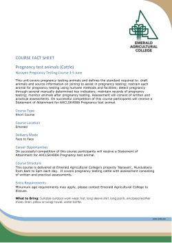 COURSE FACT SHEET Pregnancy test animals (Cattle)