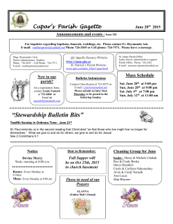 Cupar`s Parish Gazette April 29, 2012