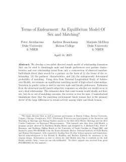 Terms of Endearment: An Equilibrium Model of Sex and Matching
