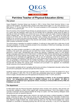 Part-time Teacher of Physical Education (Girls)
