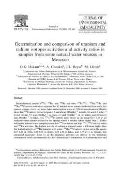 Determination and comparison of uranium and radium isotopes