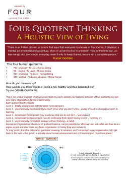 Four Quotient Thinking