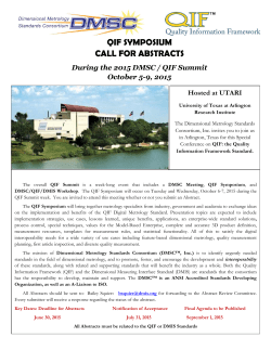 QIF SYMPOSIUM CALL FOR ABSTRACTS
