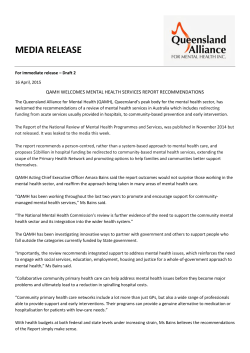 Media release Nat Review of Mental Health