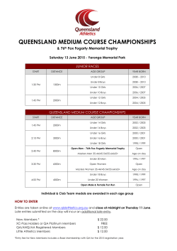 Event Details - Queensland Athletics
