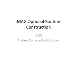 MAG Optional Routine Construction