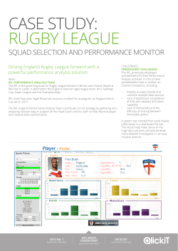 CASE STUDY: RUGBY LEAGUE