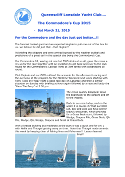 Queenscliff Lonsdale Yacht Clubâ¦. The Commodore`s Cup 2015