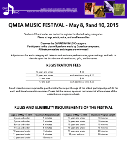 QMEA MUSIC FESTIVAL - May 8, 9and 10, 2015