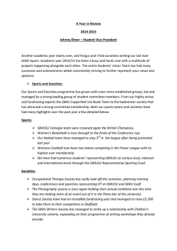 Johnny`s AGM Report - Queen Margaret University Students` Union