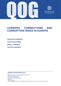 CAREERS, CONNECTIONS AND CORRUPTION RISKS IN EUROPE