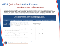 WIOA Quick Start Action Planner State