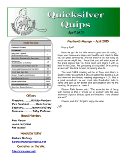 April Quips - Quicksilver Endurance Riders