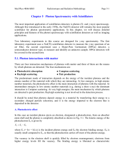 Chapter 5 Photon Spectrometry with Scintillators 5.1