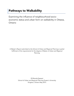 Pathways to Walkability - QSpace at Queen`s University