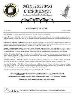 Newsletter - Quad City Audubon Society