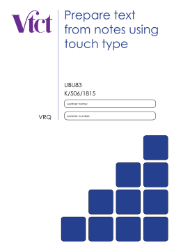 Prepare text from notes using touch type
