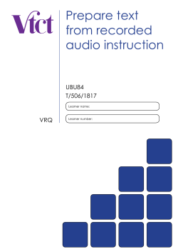 Prepare text from recorded audio instruction