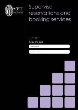 Supervise reservations and booking services