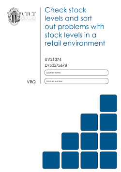 Check stock levels and sort out problems with stock levels in