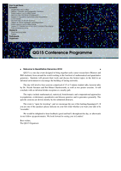 QG15 Conference Programme