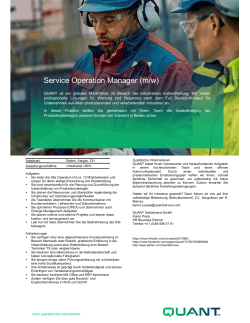 Service Operation Manager (m/w)