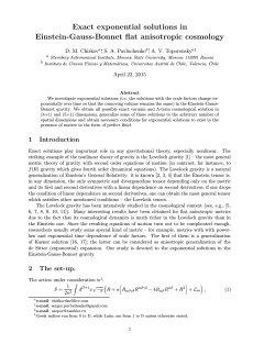 Exact exponential solutions in Einstein-Gauss - Quarks-2014