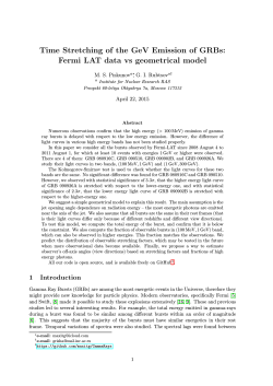 Time Stretching of the GeV Emission of GRBs: Fermi - Quarks-2014