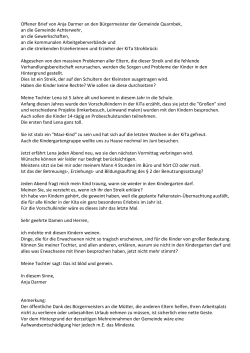 Offener Brief von Anja Darmer