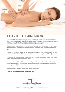 the benefits of remedial massage