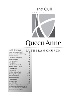 Newsletter. - Queen Anne Lutheran Church
