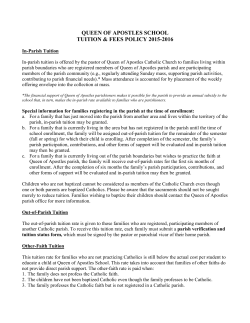 queen of apostles school tuition & fees policy 2015-2016