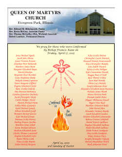 04-19-15 Bulletin - Queen of Martyrs Church â Evergreen Park, IL