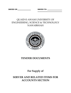 Tender Documents - Quaid-e-Awam University of Engineering