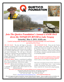 Join The Quetico Foundation`s Annual CANOE DAY down the