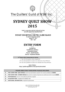 SYDNEY QUILT SHOW 2015 - The Quilters` Guild of NSW Inc