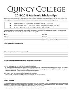 2015-2016 Academic Scholarships