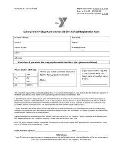 Quincy Family YMCA 9 and 10 year old Girls Softball Registration