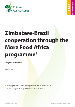 Zimbabwe-Brazil cooperation through the More Food Africa
