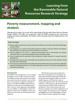 Poverty measurement, mapping and analysis - R4D