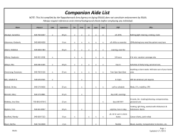 Companion Aide List - Rappahannock Area Agency on Aging
