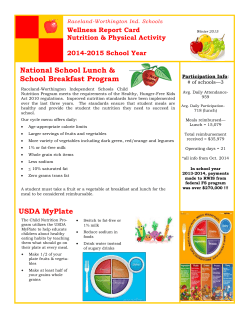 USDA MyPlate National School Lunch & School Breakfast Program