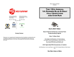 The 15th Annual th Annual th Annual VA Runner Blue & Gray Half