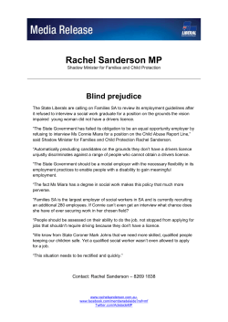 Blind prejudice - Rachel Sanderson MP