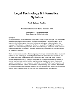 Legal Technology & Informatics: Syllabus