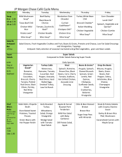 JP Morgan Chase CafÃ© Cycle Menu