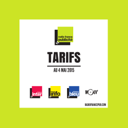 Tarif National - Radio France PublicitÃ©