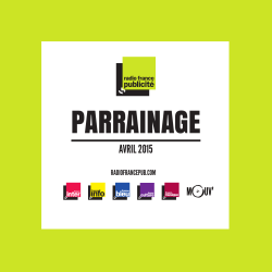 Tarif Parrainage - Radio France PublicitÃ©