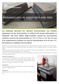 Radionuclides in foodstuffs and feed