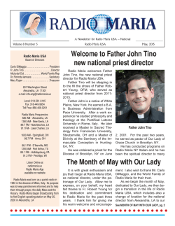 The Month of May with Our Lady Welcome to Father